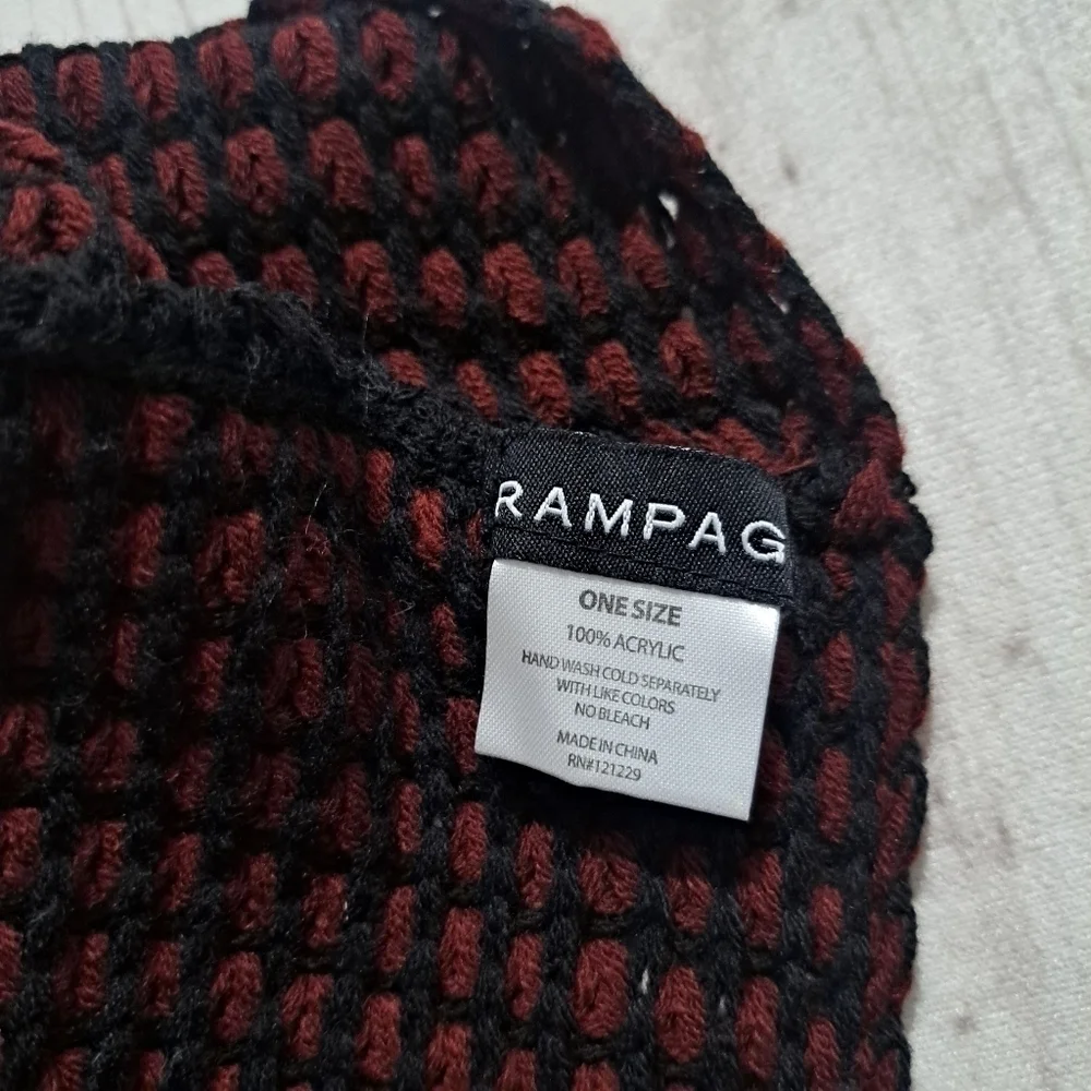 Rampage Burgundy And Black  Infinity Scarf